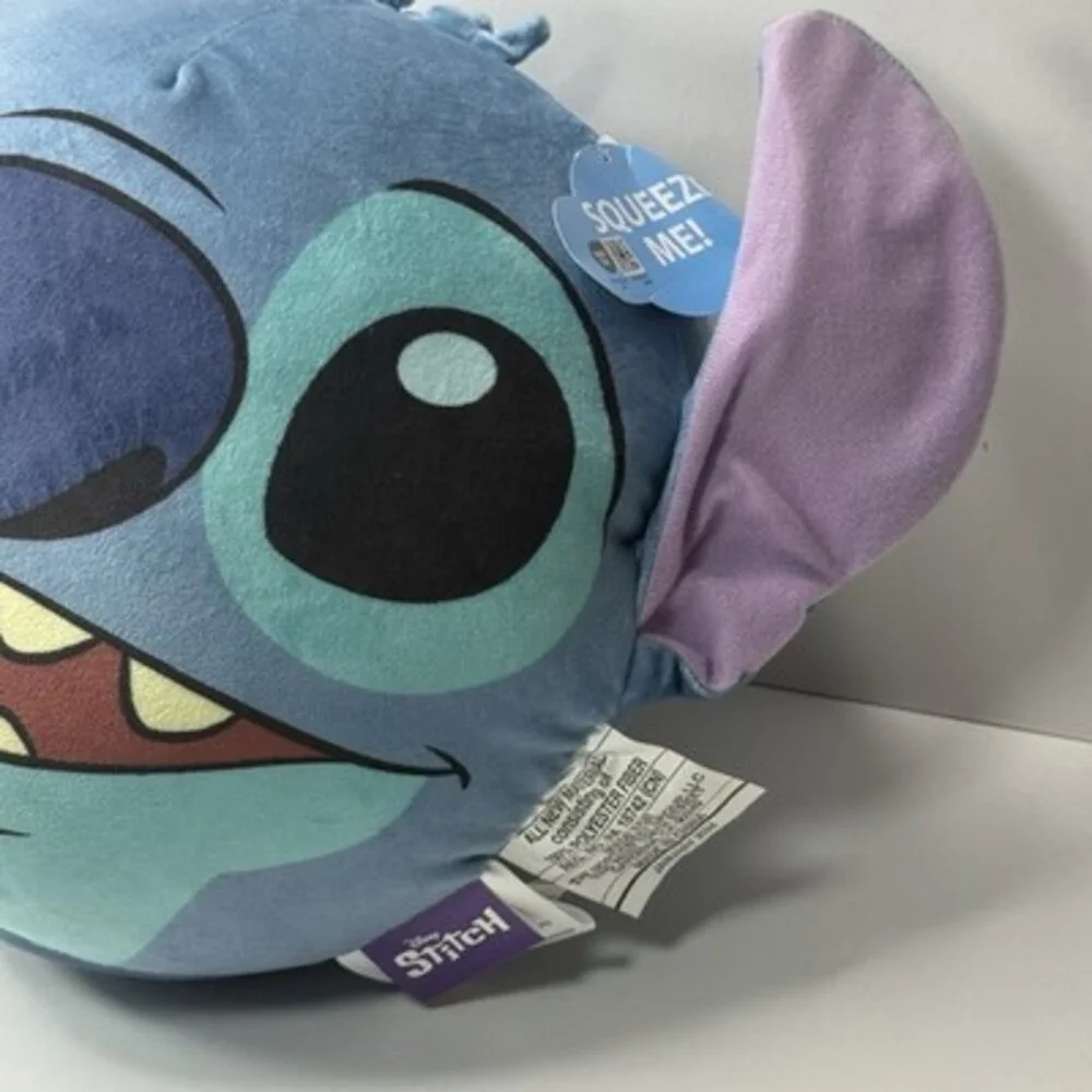 Disney Stitch Pillow Travel Cloud Pillow Plush Squish Face Plush Lilo Stitch NWT